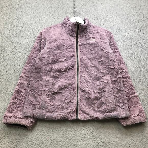 The North Face NF0A3Y7E Reversible Mossbud Swirl Jacket Girls XL Black Purple - Picture 2 of 16